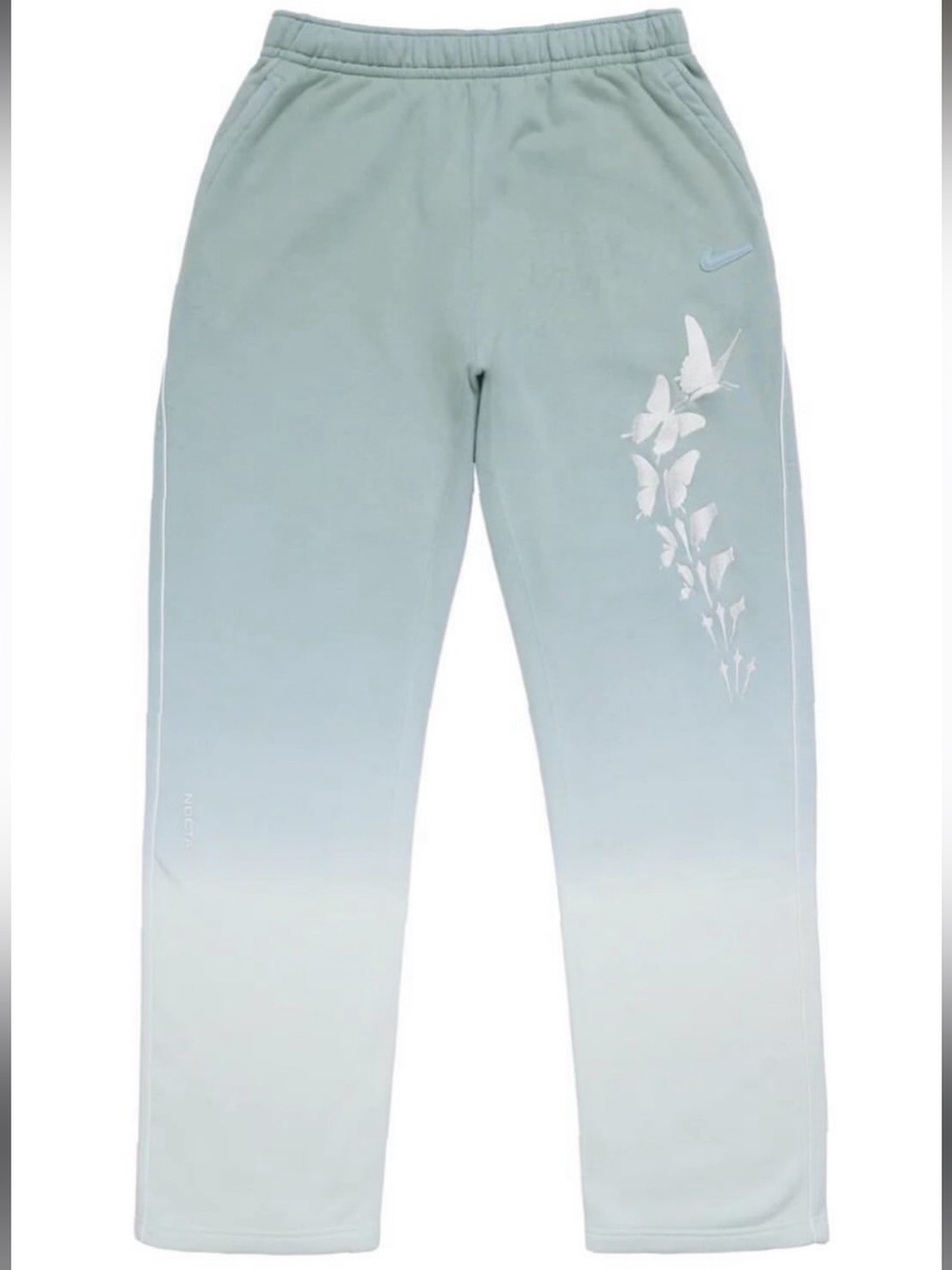 Nike x NOCTA Gradient Butterfly Fleece CS Open Hem Sweatpants, Mineral Blue/Gree